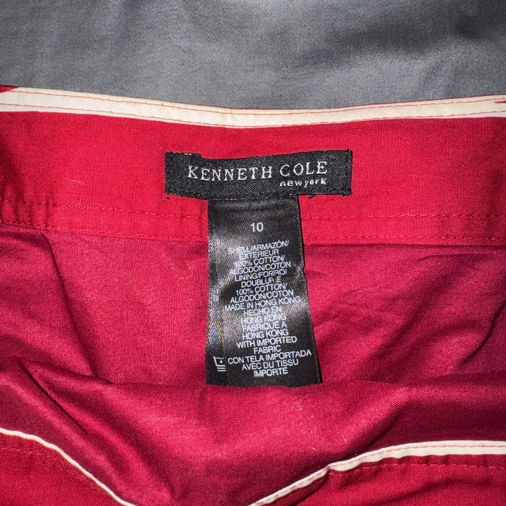 Kenneth Cole Red and White A-Line Skirt - Picture 2 of 4
